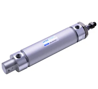 Siłownik mini aluminiowy z dwustronnym tłoczyskiem i amort. 63X20