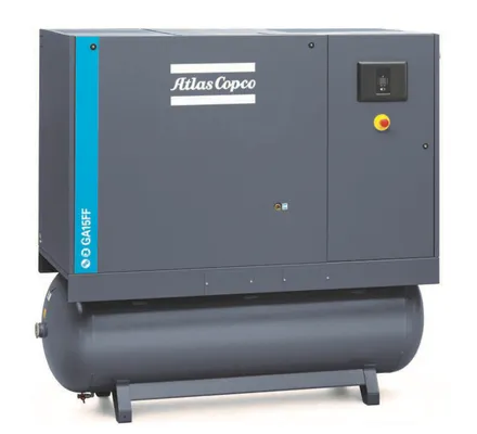Sprężarka śrubowa Atlas Copco GA22 ze zbiornikiem 500l 22kW 7,5/8,5/10/13bar